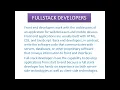 FullStack Developer Training Session - Basics