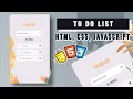 Build a To Do List App - Beginner Vanilla Javascript Project Tutorial