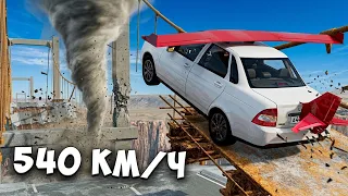 ВПЕРВЫЕ ПРОБУЮ ПЕРЕЛЕТЕТЬ ОГРОМНЫЙ ТОРНАДО НА МАКСИМАЛЬНОЙ СКОРОСТИ В BEAM NG DRIVE