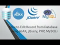How to Edit Record from Database using AJAX jQuery PHP MySQLi
