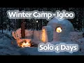 Download Lagu 4 Days SOLO WINTER Camp - IGLOO Build - CHAGA Harvesting - Snow Shelter - Snowfall