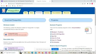 tutorial download flowgorithm di laptop