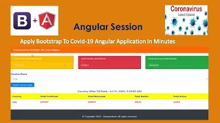 Apply Bootstrap In Covid-19 Angular Application Angular Tutorial Web API Coding Knowledge
