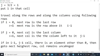 Magic Square Problem A non recursive solution