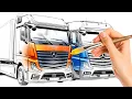 Coloring Mercedes Trucks The Big Trucks Hits the Road - Coloring Pages
