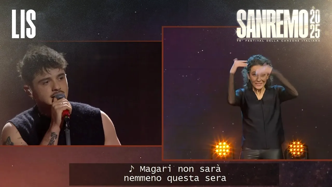 LIS Sanremo 2025 - Olly canta “Balorda nostalgia” LIS Sanremo 2025 - Olly canta “Balorda nostalgia”