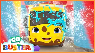 Buster Gets Clean in the Carwash | Go Buster - Bus Cartoons & Kids Stories