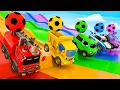 Download Lagu Baby Shark + Wheels On the Bus song - Soccer ball shaped wheels - Baby Nursery Rhymes \u0026 Kids Songs