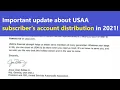 USAA Subscriber s Account Distribution in 2021 - important UPDATE about the date