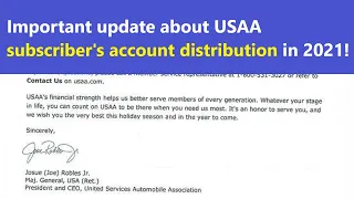 USAA Subscriber s Account Distribution in 2021 - important UPDATE about the date