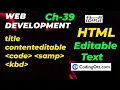Var Kbd Samp Code Tags in HTML HTML Tutorial for Beginners Web Development Tutorial