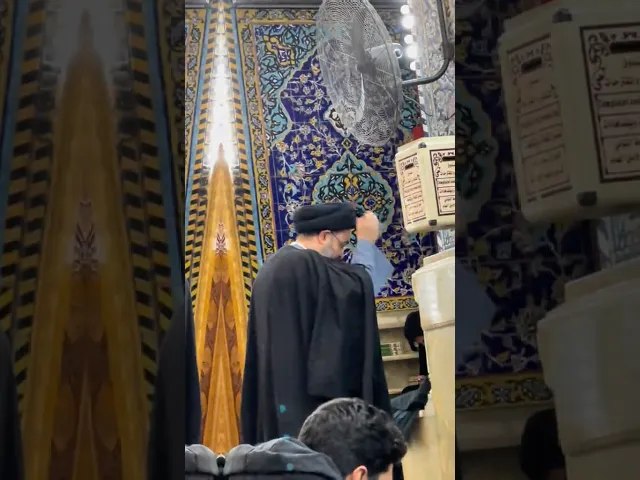 السيد مهدي الشيرازي في حرم سيد الشهداء