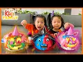 DIY Painting Halloween Pumpkins with Emma and Kate
