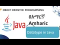 data type in Java Amharic