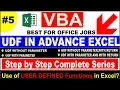 User Defined Functions in EXCEL VBA UDF in VBA - Excel Functions in VBA-Excel Tutorial