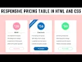 Designing Responsive Pricing Tables Using HTML and CSS Source code