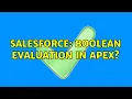Salesforce Boolean Evaluation in Apex 4 Solutions