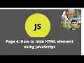Page 4 How to hide HTML element using JavaScript 2021 Easy