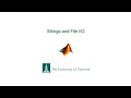 MATLAB Strings and File