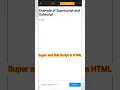 HTML Super Script and Sub script VRLearnToday