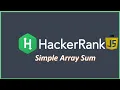 HackerRank Problem solving in JavaScript Simple Array Sum