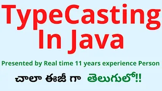 Java Type Casting in Telugu Java Tutorial in Telugu TypeCasting in Java Java in Telugu