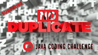 No Duplicate Letters Java Coding Challenge How d You Code That