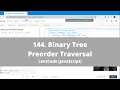 How To Solve 144 Binary Tree Preorder Traversal on LeetCode - JavaScript