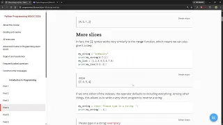 Python Programming MOOC 2026 - Part 4 6 1 More Strings and Lists