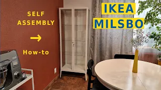 IKEA MILSBO Glass-door cabinet - furniture for home and business Display Case Showcase with lock