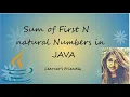 Sum of first N Natural Numbers in JAVA Tamil