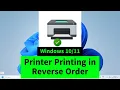 Printer printing in Reverse Order Prints Last Page First Windows - How to FIX