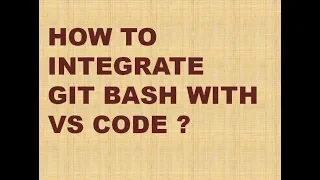 How to integrate Git Bash with VS Code