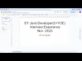 EY Java Developer Interview Experience Gurgoan F2F