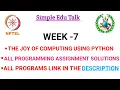 NPTEL The Joy Of Computing Using Python Week 7 Programming Assignment All Solutions With Codes