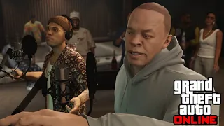 dr dre ft anderson paak recording a song in the gta online studio