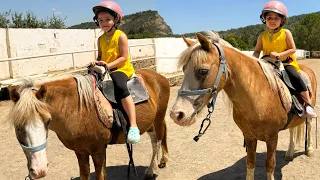 🐴 Alya ve Asya At Bindi! | At Çiftliğinde Çok Eğlendik @TwinsAlyaAsya