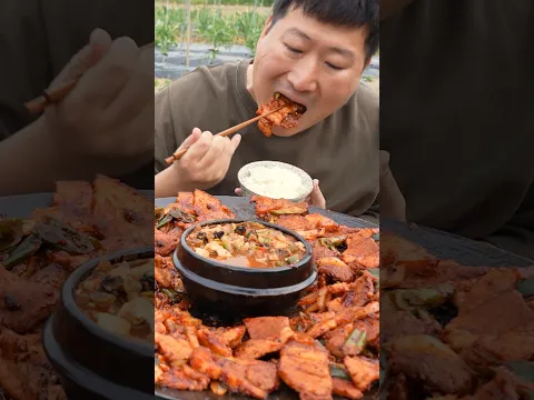 우렁된장국에 솥뚜껑제육볶음! #먹방 #shorts #요리