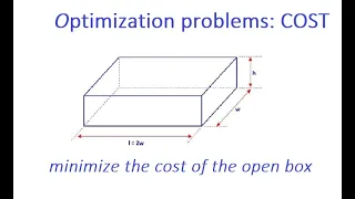 MAT265 4 5 optimization problem minimize the cost of the open box