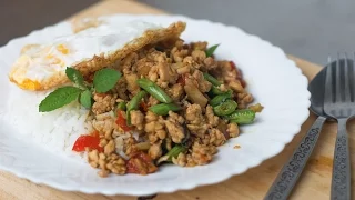 Download Thai Holy Basil Stir-Fry Recipe (Pad Kra Pao) ผัดกะเพรา - Hot Thai Kitchen! MP3