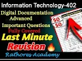 Class X IT 402 Revision Digital Documentation important Questions with Answers Get Full Marks
