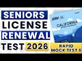 Seniors CA Drivers License Test Practice 2026 - 20 DMV Written Test Questions for 2026