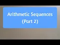 Arithmetic Sequences Part 2