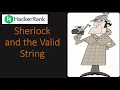 Hackerrank Sherlock and the Valid String