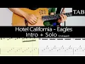 Download Lagu HOTEL CALIFORNIA Unplugged - The Eagles (Felder \u0026 Frey \u0026 Walsh): INTRO + SOLO guitar cover + TAB