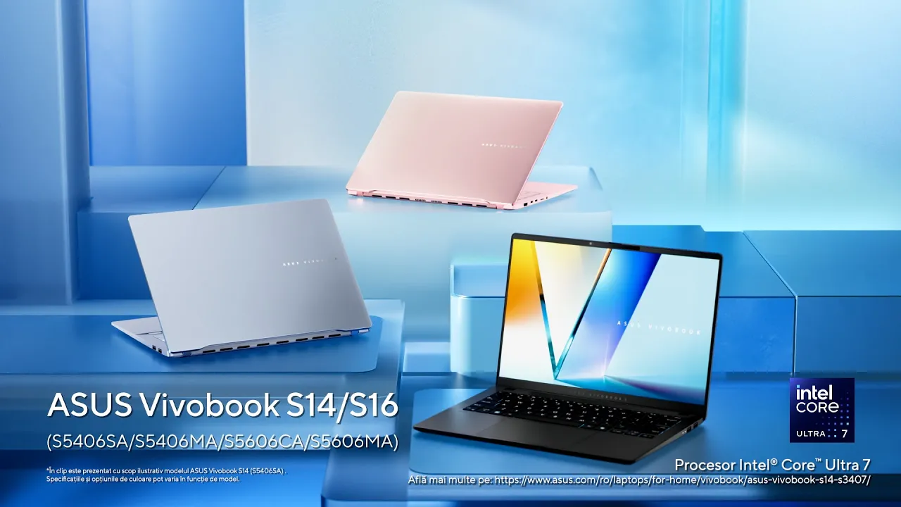 ASUSRomania — ASUS Vivobook S14/S16 — Intel Core Ultra 7 (YouTube video ad)