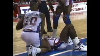 Isiah Thomas Dropped by Kevin Willis Flagrant Foul 1991 Playoffs