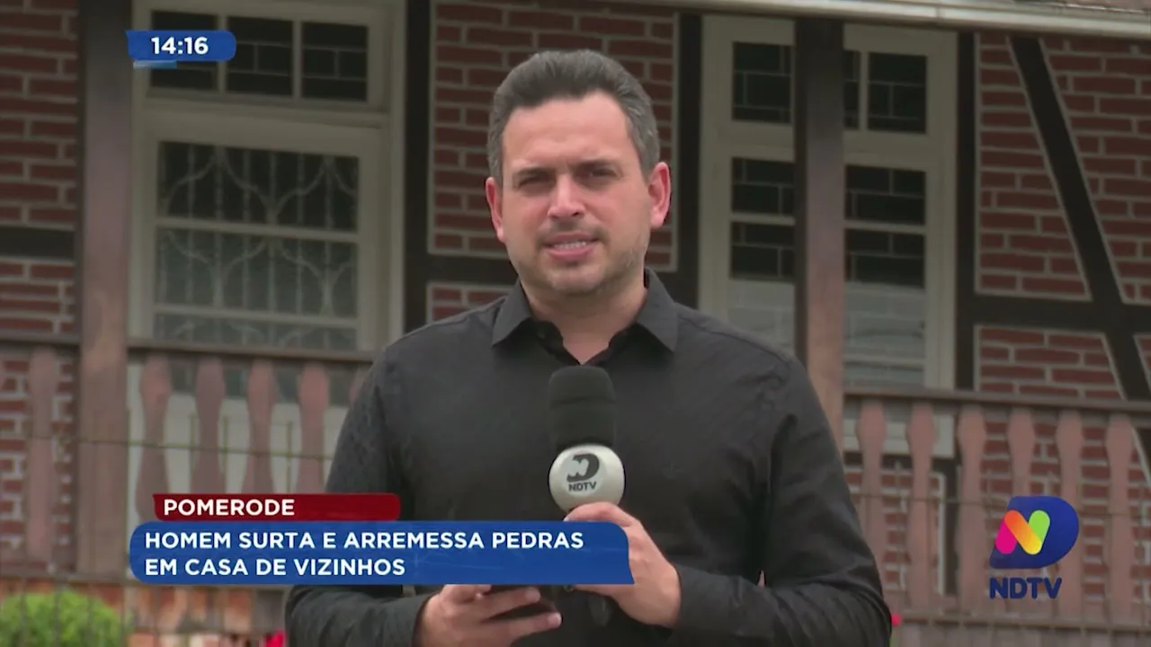 Pomerode: homem surta e arremessa pedras em casa de vizinhos