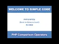 PHP comparison operators comparison operators in PHP simple code simplecode