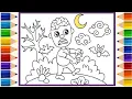 Zombie Coloring Page Painting and Drawing for Kids and Toddlers Fun Relaxing Art Craft